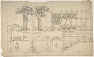 Grotto under Terrace 19th century Pen brown ink Grotto under Terrace 19th century Pen brown ink