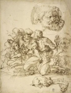 Group Shepherds Studies Agostino Carracci Italian Group Shepherds Studies Agostino Carracci Italian