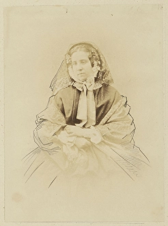 Half-length Portrait Lady Achille Deveria French Half-length Portrait Lady Achille Deveria French