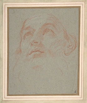 Head Bearded Man Looking Upper Left Saint Ambrose Head Bearded Man Looking Upper Left Saint Ambrose
