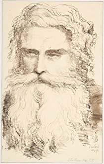 Head Bearded Old Man 1849 Pen brown ink wash Head Bearded Old Man 1849 Pen brown ink wash