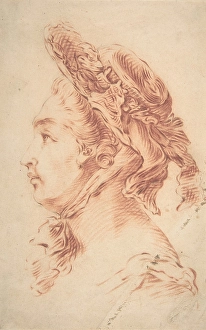 Head Woman 1760-1815 Red crayon paper 8-3/4 x 5-9/16 Head Woman 1760-1815 Red crayon paper 8-3/4 x 5-9/16