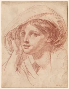 Head Young Woman 1785 Jean-Baptiste Greuze French Head Young Woman 1785 Jean-Baptiste Greuze French