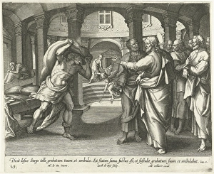 Healing of the man at the pool of Bethesda, Jacques de Bie, Adriaen Collaert, 1598 - 1618 Healing of the man at the pool of Bethesda, Jacques de Bie, Adriaen Collaert, 1598 - 1618