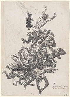 Hells Fall Damned 1752 feather black leaf 27.2 x 19.6 cm Hells Fall Damned 1752 feather black leaf 27.2 x 19.6 cm