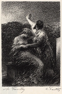 Henri Fantin-Latour, Le Mage Balthazar et Fatime, French, 1836 - 1904, lithograph Henri Fantin-Latour, Le Mage Balthazar et Fatime, French, 1836 - 1904, lithograph