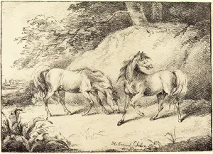 Henry Bernard Chalon, British (1770-1849), Wild Horses, 1804, crayon lithograph Henry Bernard Chalon, British (1770-1849), Wild Horses, 1804, crayon lithograph