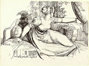 Henry Fuseli, Swiss (1741-1825), A Woman Sitting by the Window, 1802, pen-and-tusche Henry Fuseli, Swiss (1741-1825), A Woman Sitting by the Window, 1802, pen-and-tusche