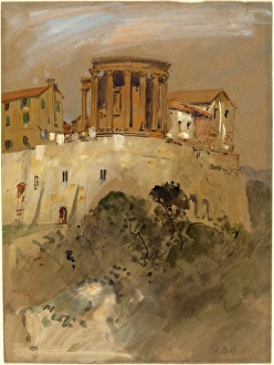 Hercules Brabazon Brabazon, Temple of Vesta at Tivoli, British, 1821-1906, watercolor Hercules Brabazon Brabazon, Temple of Vesta at Tivoli, British, 1821-1906, watercolor