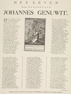 Hermit Johannes Genuwit in the Wilderness, print maker: Jan Luyken, M. de Bruyn, 1701 Hermit Johannes Genuwit in the Wilderness, print maker: Jan Luyken, M. de Bruyn, 1701