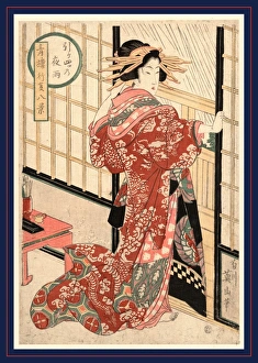 Hikeyotsu no yoru no ame, Night rain at 10 pm (hikeyotsu)., Kikukawa, Eizan, 1787-1867 Hikeyotsu no yoru no ame, Night rain at 10 pm (hikeyotsu)., Kikukawa, Eizan, 1787-1867
