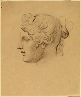 Horatio Greenough, Classical Head in Profile, American, 1805 - 1852, graphite Horatio Greenough, Classical Head in Profile, American, 1805 - 1852, graphite