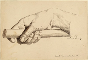 Horatio Greenough, Right Hand Holding Short Rod, American, 1805 - 1852, 1847, pen Horatio Greenough, Right Hand Holding Short Rod, American, 1805 - 1852, 1847, pen