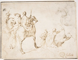 Horsemen Archers 1624-63 Pen brown ink Framing lines Horsemen Archers 1624-63 Pen brown ink Framing lines