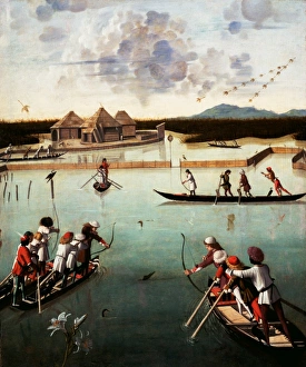 Hunting on the Lagoon (recto), Letter Rack (verso) Hunting on the Lagoon (recto), Letter Rack (verso)