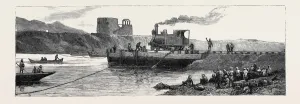 India: the First Engine for the Peshawur Railway being Conveyed Across the Indus India: the First Engine for the Peshawur Railway being Conveyed Across the Indus