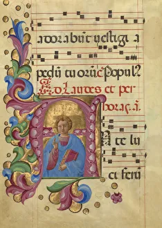 Initial A Young Christ Blessing Belbello da Pavia Initial A Young Christ Blessing Belbello da Pavia