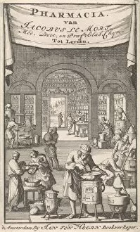 Experiences Collection: Interior pharmacy different figures prepare medicines Title page