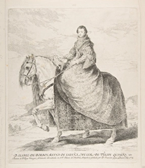 Isabel de Bourbon horseback Velazquez 1778 Etching Isabel de Bourbon horseback Velazquez 1778 Etching