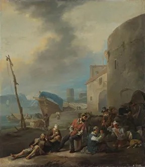 Italian Harbor left sea right large round tower Italian Harbor left sea right large round tower