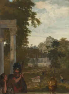 Italian Landscape two Roman Soldiers Decoration Italian Landscape two Roman Soldiers Decoration