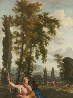Italian Landscape Shepherd Shepherdess Decoration Italian Landscape Shepherd Shepherdess Decoration