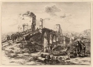 Jan Both (Dutch, 1615-1618 - 1652), The Ponte Molle, etching on wove paper, posthumous Jan Both (Dutch, 1615-1618 - 1652), The Ponte Molle, etching on wove paper, posthumous