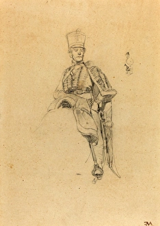 Jean-Louis-Ernest Meissonier (French, 1815 - 1891), A French Hussar, c Jean-Louis-Ernest Meissonier (French, 1815 - 1891), A French Hussar, c