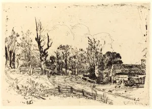 John Crome, British (1768-1821), Road with a Farmhouse on the Right, 1806, soft-ground John Crome, British (1768-1821), Road with a Farmhouse on the Right, 1806, soft-ground