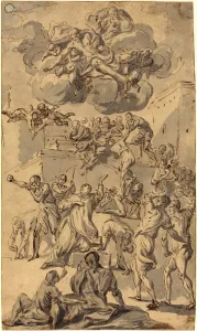 Joseph Parrocel, French (1646-1704), The Stoning of Saint Stephen, pen and brown ink Joseph Parrocel, French (1646-1704), The Stoning of Saint Stephen, pen and brown ink
