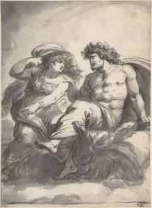 Jupiter Ceres ca 1777 Brush gray black wash chalk Jupiter Ceres ca 1777 Brush gray black wash chalk