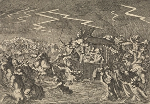 King Louis XIII caught up in floods and windstorms near Narbonne, France 1632, Caspar King Louis XIII caught up in floods and windstorms near Narbonne, France 1632, Caspar