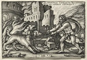 Labors Hercules Hercules Dragging Cerberus Underworld Labors Hercules Hercules Dragging Cerberus Underworld