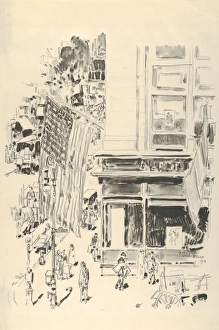 Lafayette Street 1918 Lithograph lithotint edition Lafayette Street 1918 Lithograph lithotint edition