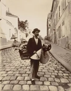 Lampshade Vendor rue Lepic Eugene Atget French Lampshade Vendor rue Lepic Eugene Atget French
