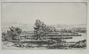 Landscape Alphonse Legros French 1837-1911 Drypoint Landscape Alphonse Legros French 1837-1911 Drypoint