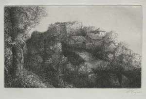 Landscape buildings Alphonse Legros French 1837-1911 Landscape buildings Alphonse Legros French 1837-1911