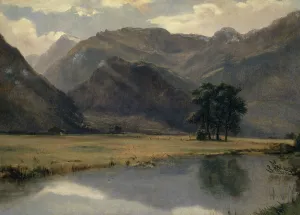 Landscape Canton Uri 1857-1861 oil paper canvas Landscape Canton Uri 1857-1861 oil paper canvas