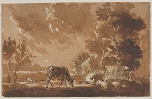 Landscape Cattle second last third 1800s Jules Dupré Landscape Cattle second last third 1800s Jules Dupré