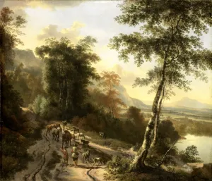 Landscape with Drovers, Jan Hackaert, 1660 - 1685 Landscape with Drovers, Jan Hackaert, 1660 - 1685
