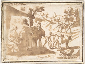 Landscape Figures Silver Age 1624-63 Pen brown ink Landscape Figures Silver Age 1624-63 Pen brown ink