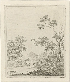 Landscape with fisherman, Johannes Janson, 1761 - 1784 Landscape with fisherman, Johannes Janson, 1761 - 1784