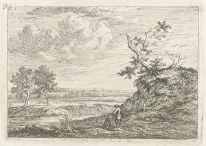 Landscape with two fishermen, Johannes Janson, 1761 - 1784 Landscape with two fishermen, Johannes Janson, 1761 - 1784