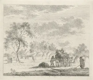 Landscape with hay wagon, Johannes Janson, 1783 Landscape with hay wagon, Johannes Janson, 1783