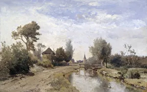 Landscape Kortenhoef View canal wooden bridge Landscape Kortenhoef View canal wooden bridge