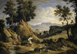 Landscape Olevano rainbow 1823/1824 oil canvas Landscape Olevano rainbow 1823/1824 oil canvas