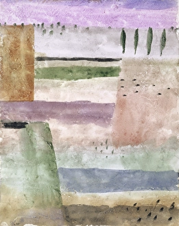Landscape poplars 1929 226 W 6 watercolor white ground Landscape poplars 1929 226 W 6 watercolor white ground