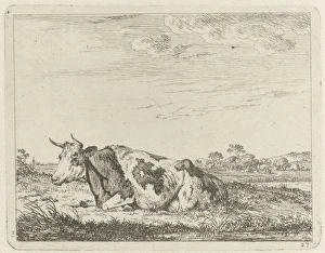 Landscape with reclining cow, Johannes Janson, 1761-1784 Landscape with reclining cow, Johannes Janson, 1761-1784
