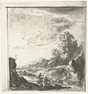 Landscape with rider and shepherd, Louis Bernard Coclers, Johannes Janson, 1756 - 1817 Landscape with rider and shepherd, Louis Bernard Coclers, Johannes Janson, 1756 - 1817