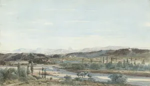 Landscape river valley South France Henri Joseph Harpignies Landscape river valley South France Henri Joseph Harpignies